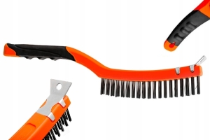 DRAHTBÜRSTE MIT SCHABER 3X19 347MM KUNSTSTOFF