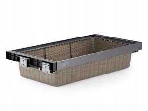 SCHIEBBARER RATTAN-AUFBEWAHRUNGSKORB 900 MM GARDEROBE ANTHRAZIT