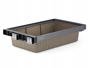 SCHIEBBARER RATTAN-KORB ZUR AUFBEWAHRUNG IM KLEIDERSCHRANK. 800-MM-SCHIENE IN ANTHRAZIT