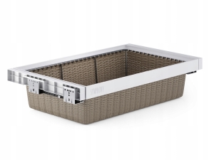 SCHIEBBARER RATTAN-KORB ZUR AUFBEWAHRUNG IM KLEIDERSCHRANK, 800 MM, WEIß