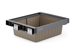 SCHIEBBARER RATTAN-KORB FÜR GARDEROBE-AUFBEWAHRUNGSSCHRANK 600 MM ANTHRAZIT
