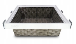 SCHIEBBARER RATTAN-KORB ZUR AUFBEWAHRUNG IM KLEIDERSCHRANK 600 MM WEISS