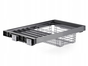 HOSENBÜGEL MIT KORB, SCHIEBEKORB 800 MM, FÜR GARDEROBE, GARDEROBE, ANTHRAZIT