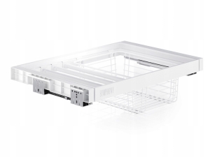 HOSENBÜGEL MIT AUSZIEHBAREM KORB 700 MM FÜR GARDEROBE WEISS