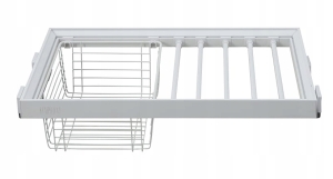 HOSENBÜGEL MIT SCHIEBEKORB 600 FÜR GARDEROBE WEISS