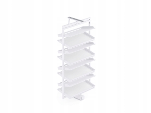 DREHBARER SCHUHKORB FÜR GARDEROBE, SCHUH-ORGANIZER, 8 REGALE, WEISS