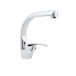 NANO-KÜCHENSPÜLE FACTOR, STEHENDER L, ABGEWINKTER SPÜLE, CHROM-WASSERHAHN