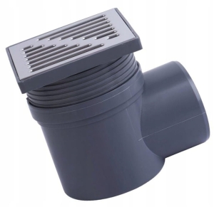 SEITLICHER ABWASSER, HÖHENVERSTELLBAR FI 110 15X15 CM GRAU