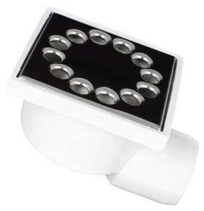 BADEZIMMER-ABFLUSS-ABWASSER-GRAD FI50 10X10 SEITLICHES METALL