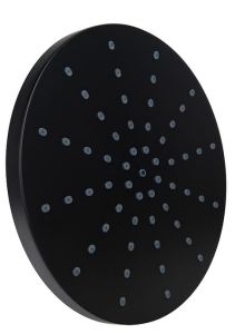 RUNDER DUSCHKOPF, SCHWARZ 23 CM, AUFPUTZMONTAGE