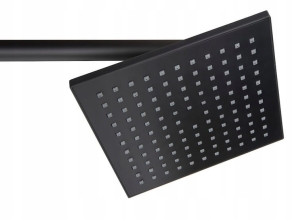 QUADRATISCHE REGENBRAUSE, AUFPUTZMONTAGE, SCHWARZ 20 CM, WANDMONTAGE, DECKE