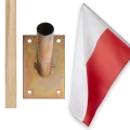 ZESTAW FLAGA POLSKI FLAGI 110x70 STYL 120 UCHWYT POJEDYŃCZY NA FLAGĘ OCYNK