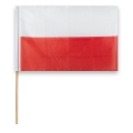 Zestaw: Uchwyt podwójny na flagę czarny / na balkon, poręcz + flaga POLSKI 110x70 + styl 120