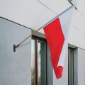 Zestaw: Uchwyt pojedynczy na flagę grafit + flaga POLSKI 110x70 + styl 120