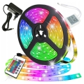 TAŚMA LED SMD WODOODPORNA 5M RGB KOLOROWA + PILOT