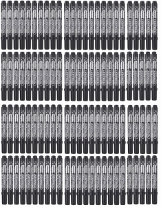 SCHWARZES PERMANENTINE MARKER-SET, RUNDER MARKER, 100 Stück, DICKE STIFTE