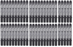 SCHWARZES PERMANENTINE MARKER-SET, RUNDER MARKER, 50 Stück, DICKE STIFTE