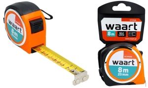 MESSEN MAßBAND GEROLLTES STAHLBAND METER MESSBLOCK 8 M 25 MM