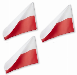 SET mit 3 Stück POLNISCHE NATIONALFLAGGEN POLNISCHE FLAGGEN AUF EINEM MAST 150X90 GROSS