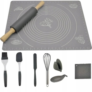 Silikon-Küchentischroller, Spachtel, Pinsel, Schneebesen, XXL-Set