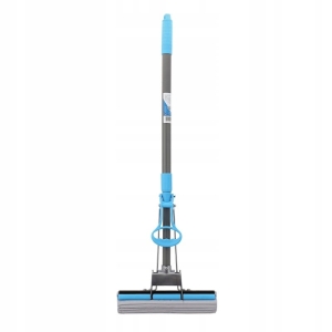 Wischmopp mit Schwamm-Teleskopstiel 84–120 cm, auswechselbarer Schwammschaft 27 x 5,5