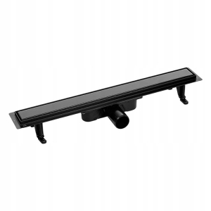 LINEAR SLEEK DUSCHABLAUF 100 CM BADEZIMMERDUSCHE AUS SCHWARZEM STAHL