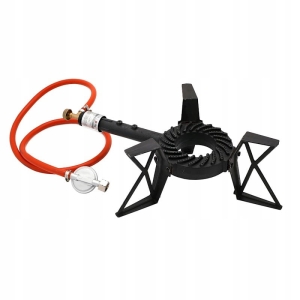 Gasherd, Einzelbrenner, Dreibein-Hocker, Gusseisen, Propan, Butan-Set