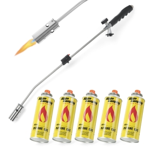 Unkrautbrenner, Gas-Langbrenner + 5 Gase