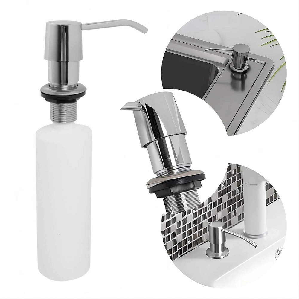 Spender für Spülmittel oder Seife mit silberner Pumpe 250 ml - CHROME