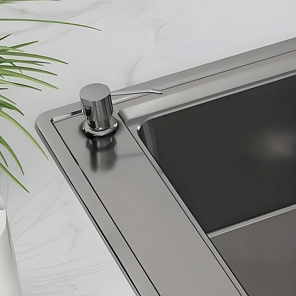 Spender für Spülmittel oder Seife mit silberner Pumpe 250 ml - CHROME