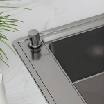 Spender für Spülmittel oder Seife mit silberner Pumpe 250 ml - CHROME