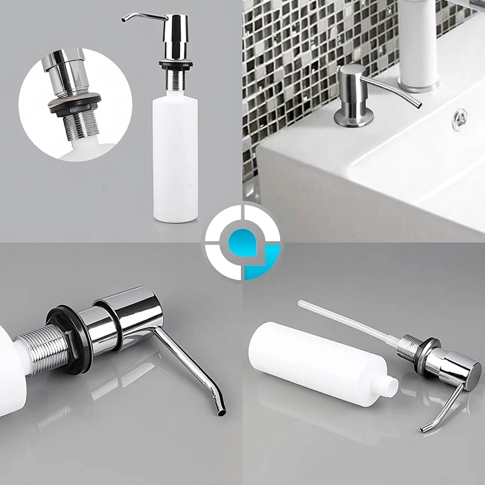 Spender für Spülmittel oder Seife mit silberner Pumpe 250 ml - CHROME