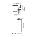 Spender für Spülmittel oder Seife mit silberner Pumpe 250 ml - CHROME