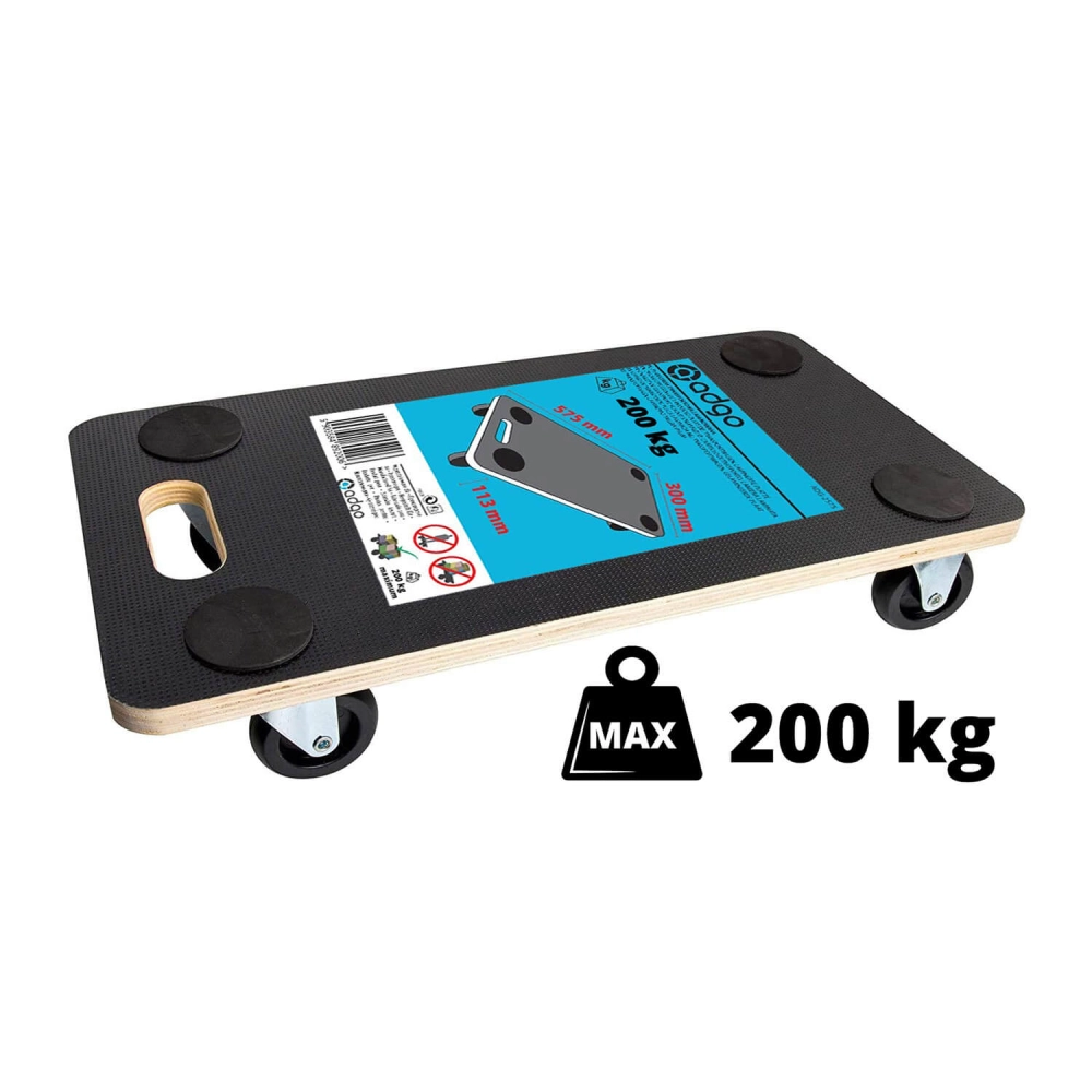 Platforma transportowa do 200 kg - wózek magazynowy - 4 kółka skrętne