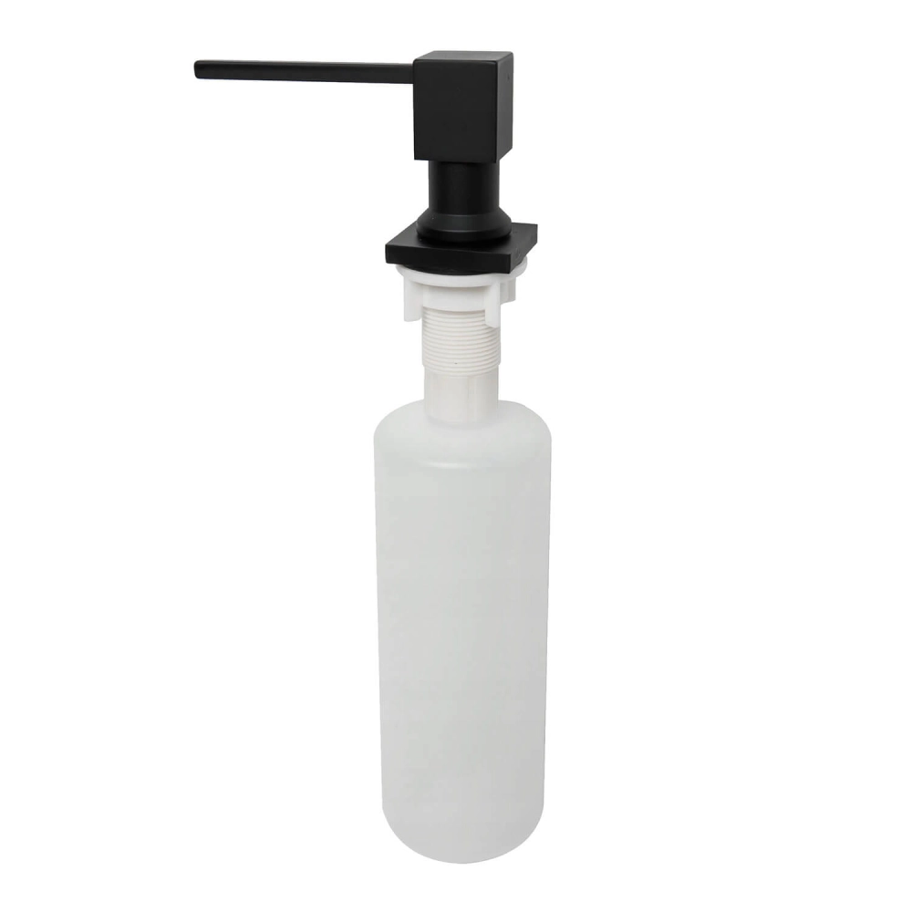 Dozownik 400 ml kwadratowy do płynu lub mydła CZARNY MAT