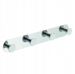 VIERFACHES BADEZIMMER, WC, WANDAUFHÄNGER, 4 HAKEN FÜR HANDTÜCHER, CHROM