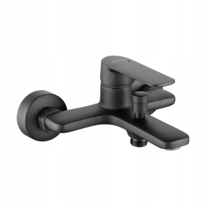 GAVA WANDMONTIERTER BADEWANNENARMATUR OHNE BADEZIMMER-BRAUSE-SET, SCHWARZ