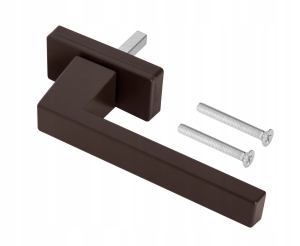 BRAUNER QUADRATISCHER FENSTERGRIFF AUS ALUMINIUM, STILVOLL, MODERN, MATTBRAUN