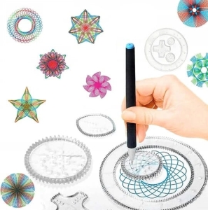 SPIROGRAPH-VORLAGEN, MUSTER ZUM ZEICHNEN MIT STIFTEN, KREATIVES BILDUNGSKIT