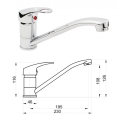 Bateria zlewozmywakowa prosta chrom