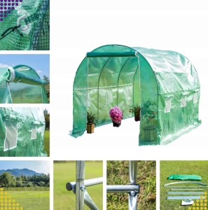 Gewächshausfolientunnel Gartenzelt Rechteckiger Rahmen 4x2,5x2m 10m2