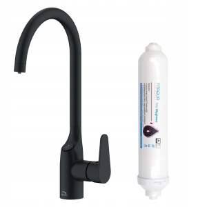 Küchenarmatur mit Filtersystem mit Filter Einhebelmischer Schwarz