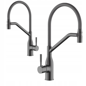 EINHAND-SPÜLARMATUR, U-AUSLAUF, GRAPHITGRAU