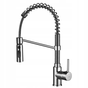 Küchenspüle Armatur Standauslauf Feder Chrom Silber