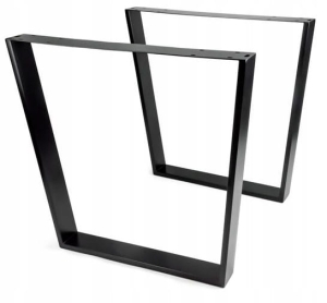 Trapezförmiges Tischbein 780x730 mm Profil 80x20 mm für Schreibtisch Tisch 2 Stück schwarz