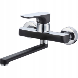 WANDMONTAGE EINHAND WASCHTISCHARMATUR SENJA SCHWARZ CHROM