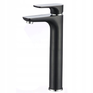 EINHAND-WASCHTISCHMISCHER STANDHOCH SENJA SCHWARZ CHROM