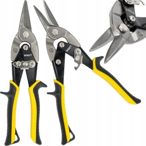 BLECHSCHERE MANUELL 250 MM CR-MO GERADE MIT SKALA AUF DER KLINGE GELB