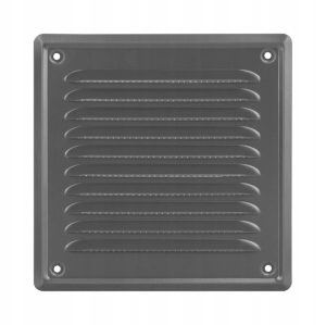 GITTER 20x20 cm BELÜFTUNG MIT QUADRATISCHEM METALLNETZ, AUF GRAU GESCHRAUBT
