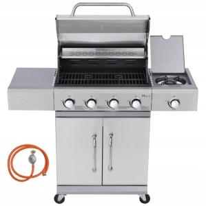 Gas-Gartengrill mit Platz für eine Gasflasche, 13,7 kW, Gusseisenrost